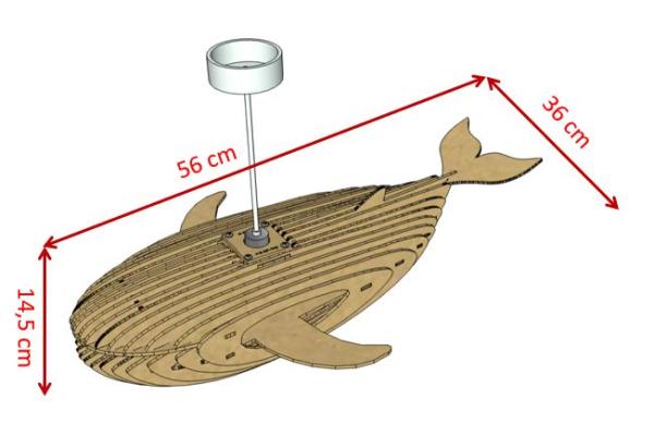 Ceiling lamp "Blue Whale" - Dimension